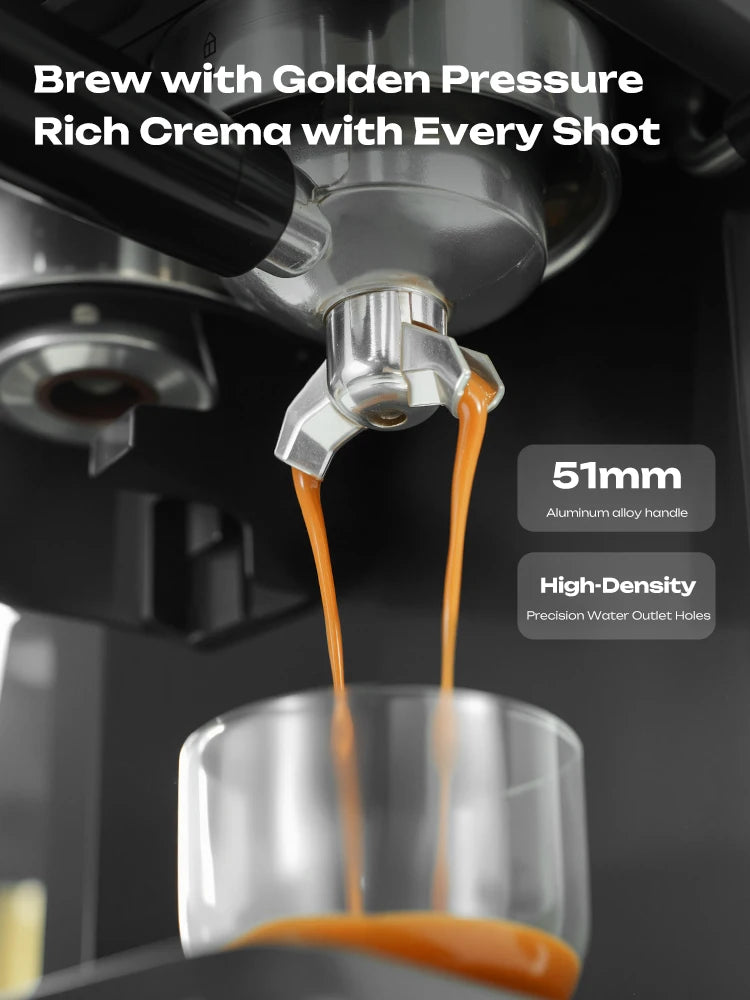 HiBREW H20 – polavtomatski espresso aparat | 20 barov tlaka | Vgrajen mlinček z 20 nastavitvami mletja