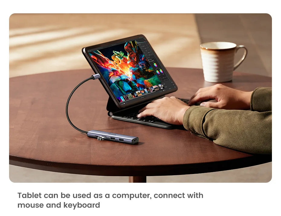 GREEN 7‑in‑1 USB‑C Hub with 4K HDMI, SD/TF, USB‑A 5Gbps, PD100W – Type‑C 3.1