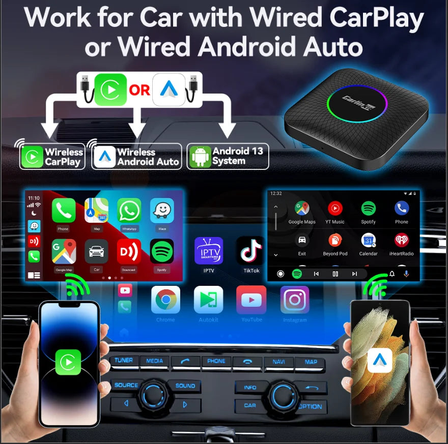 CarlinKit Android 13 8+128GB Wireless CarPlay AI Box