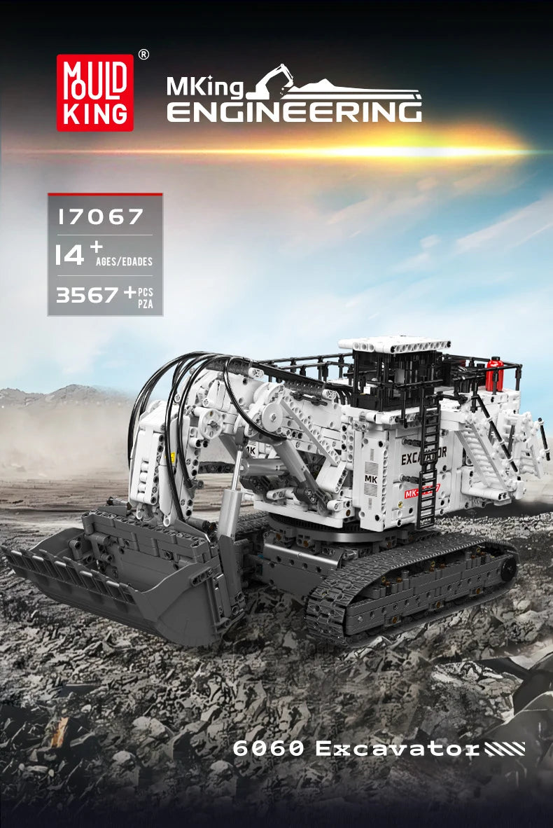 Mould King 17067 RC Excavator – Motorized 6060 Engineering Truck Building Block Set for Kids & Collectors - Limetastore