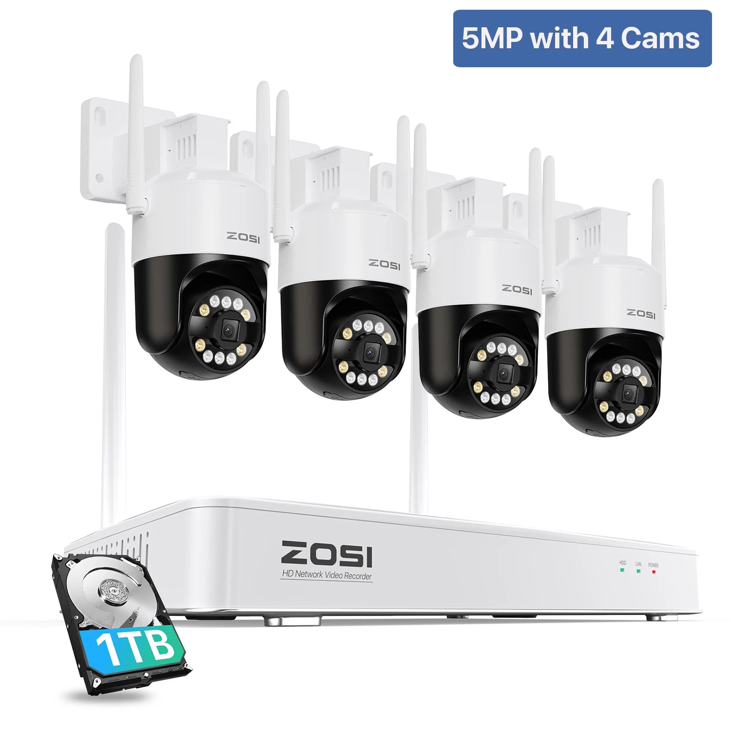 ZOSI 4K Wi‑Fi 6 Security Camera System – 8MP/5MP Pan‑Tilt Wireless IP Cameras with 2‑Way Audio