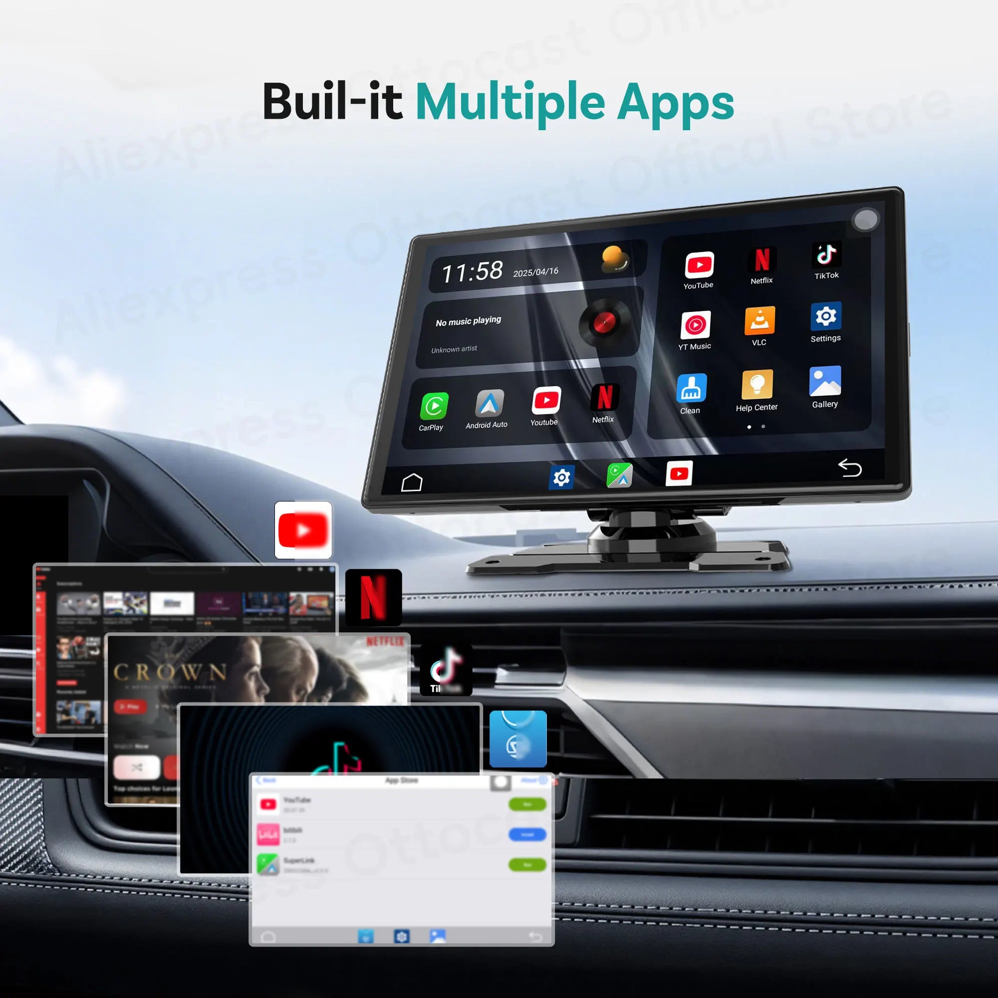 OTTOCAST Express 9" Wireless CarPlay Android Car Display