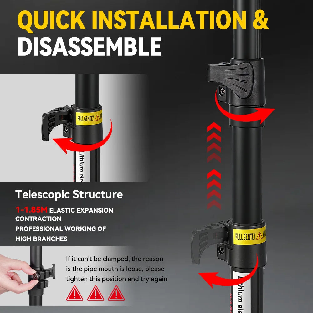 MELLWIN Brushless 4IN1 Telescoping Pole 8 Inch Chainsaw & 32MM Pruning Shears Set Garden Pruning Tool For Makita 18V Battery Pin - Limetastore