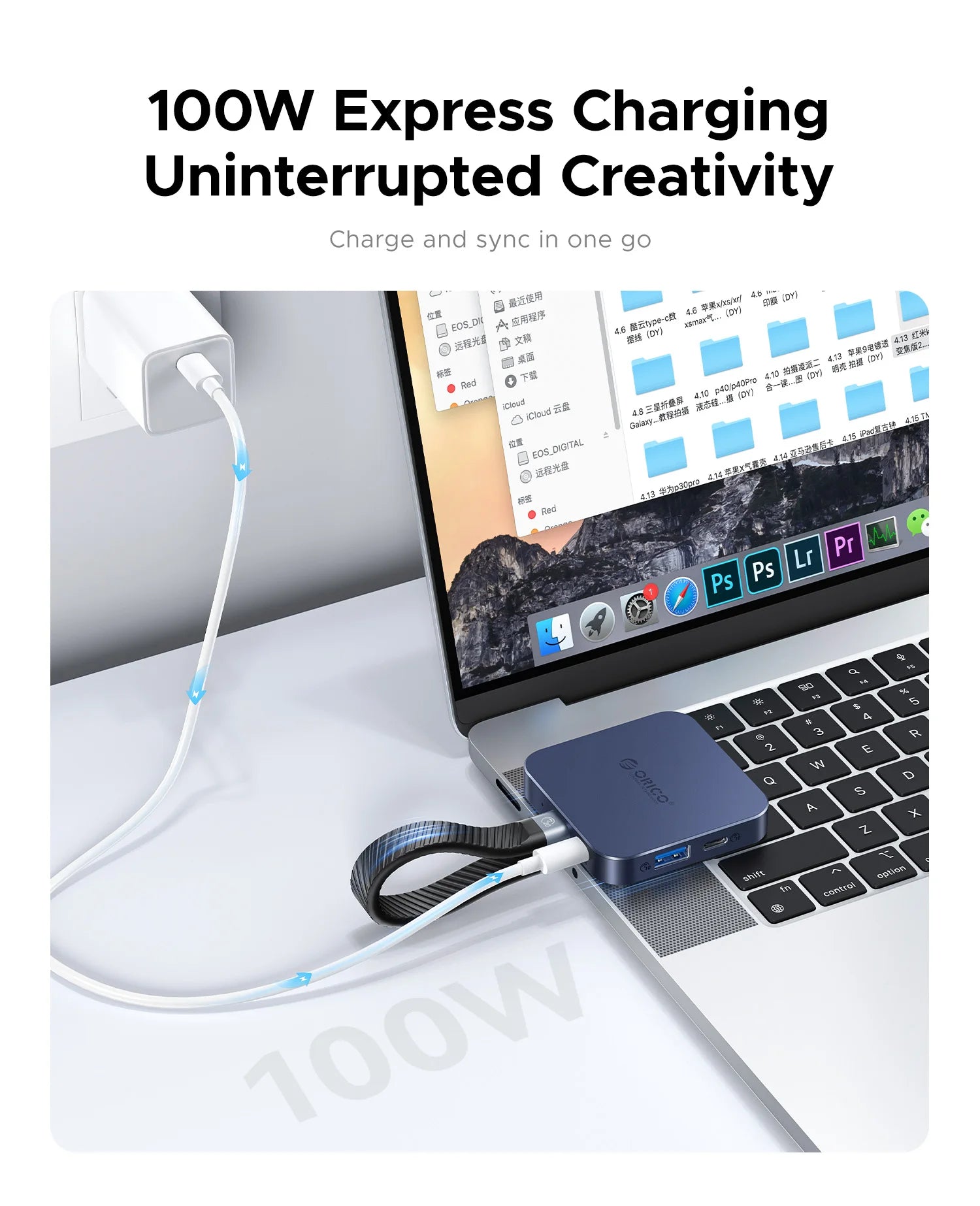 ORICO Magnetic M.2 2230 NVMe SSD Enclosure with 10Gbps USB‑C Docking Station