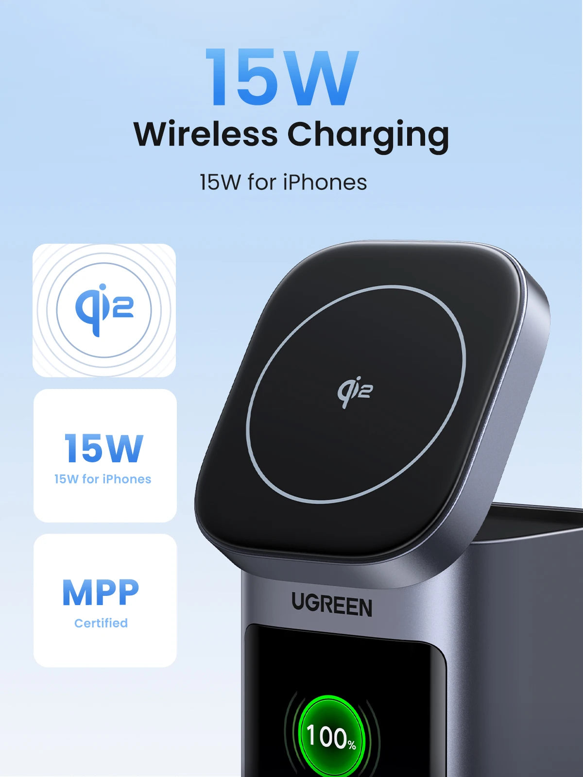 UGREEN 145W 20000mAh Power Bank – Qi2 15W Magnetic Wireless Charging Station