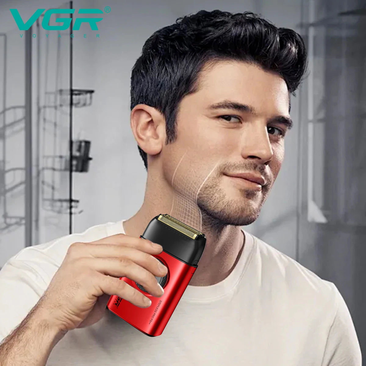 VGR Razor Electric Shaver Professional Beard Trimmer Rechargeable Trimmer 9000 RPM Razor Digital Display Shaver for Man V-378