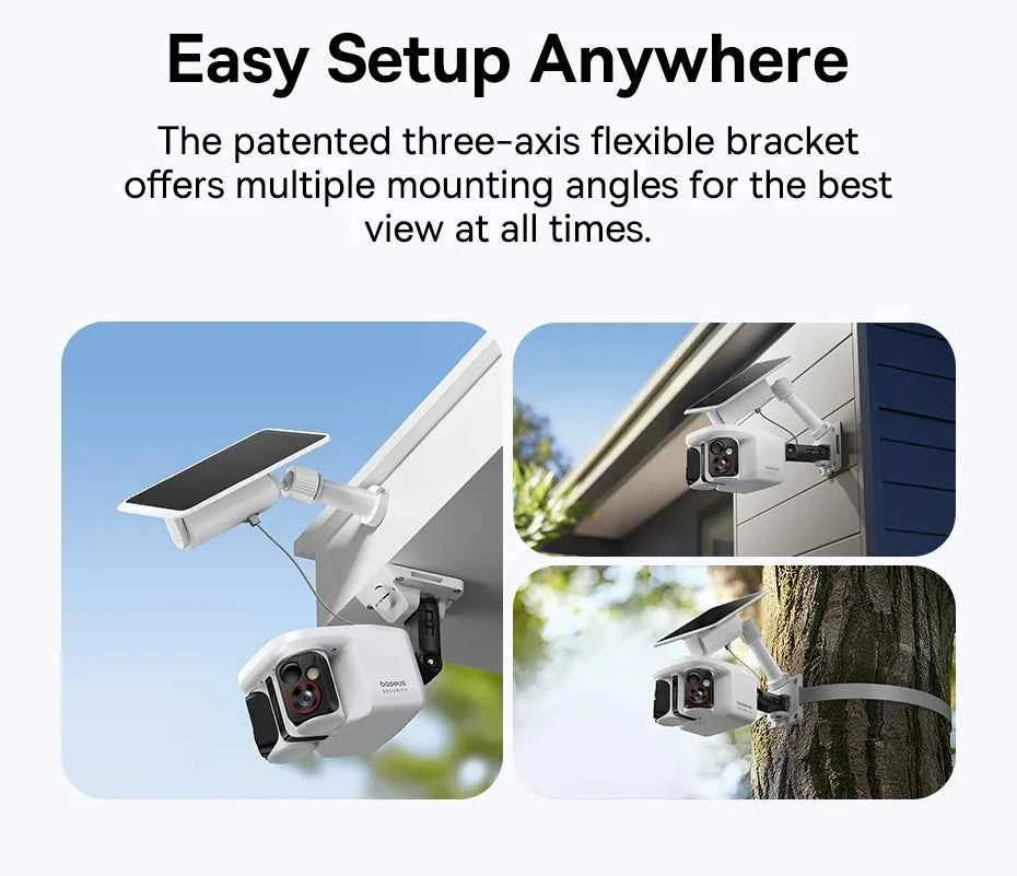 Baseus Security X1 Pro Outdoor Dual Camera Wireless 3K Camera Solar Panel Face Recognition Smart AI Tracking Security Camera - Limetastore
