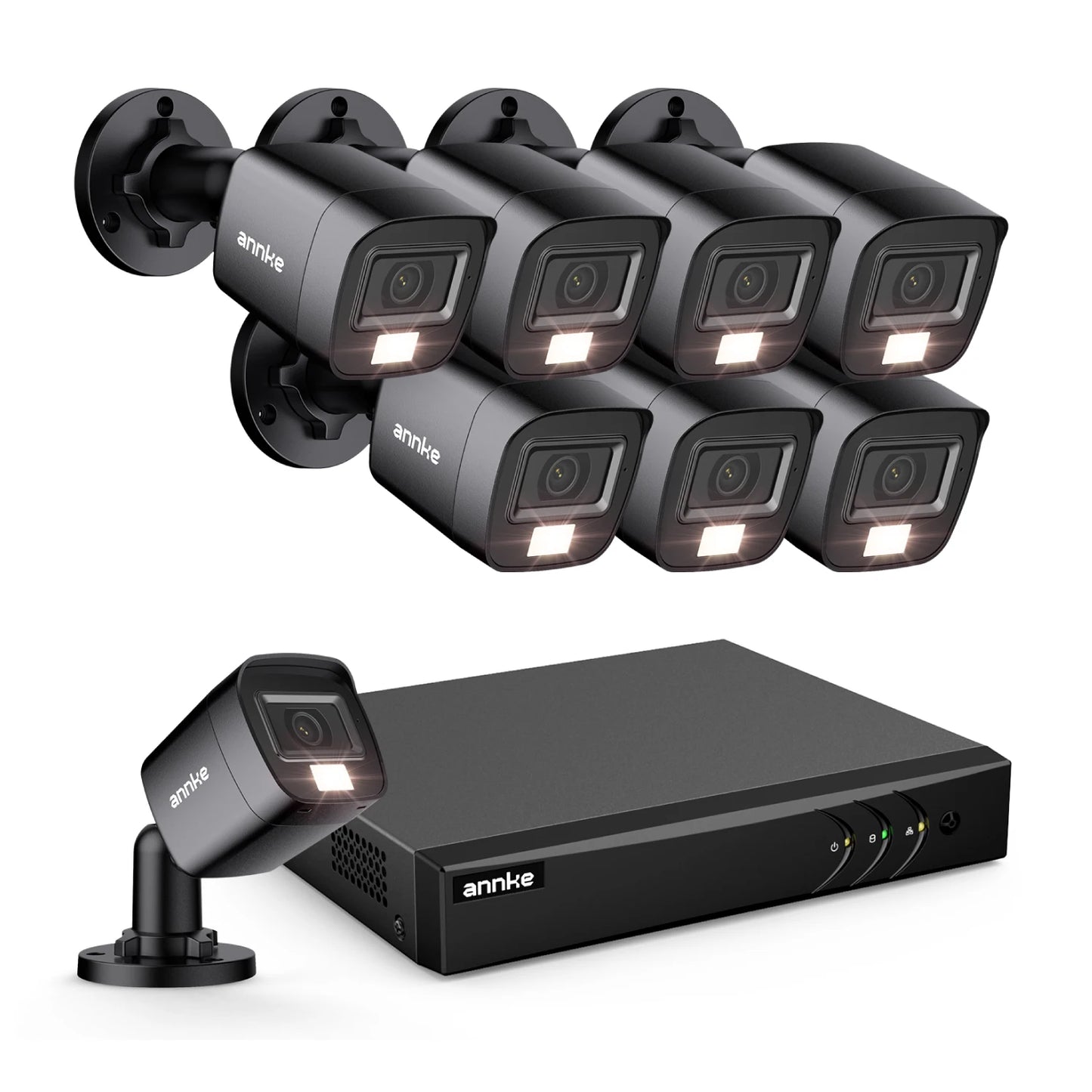 ANNKE 1080P Dual‑Light CCTV System | 8CH DVR, Human & Vehicle Detection, IP67 Outdoor Cameras
