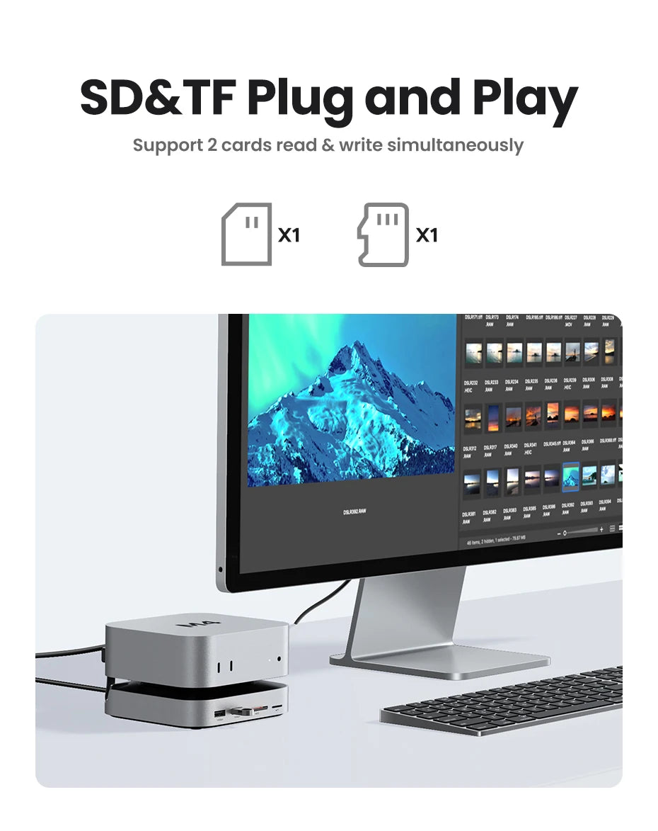 UGREEN Mac Mini Docking Station with 4K240Hz DisplayPort, M.2 NVMe SSD Slot