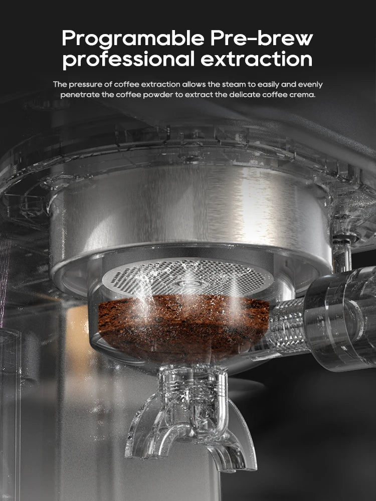 HiBREW H10A – Professional Black Espresso Machine | Adjustable Temperature & Volume | Pre‑Brewing System