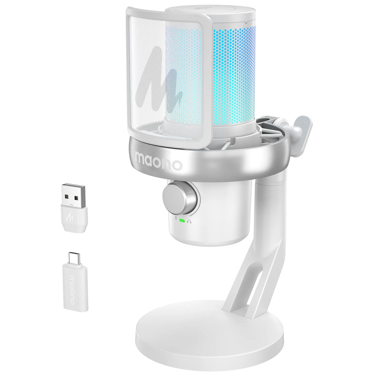 Maono DM40 – Wireless USB Condenser Microphone | AI Voice Changer, Noise Reduction & RGB Mic for Gaming, Streaming & PC Recording