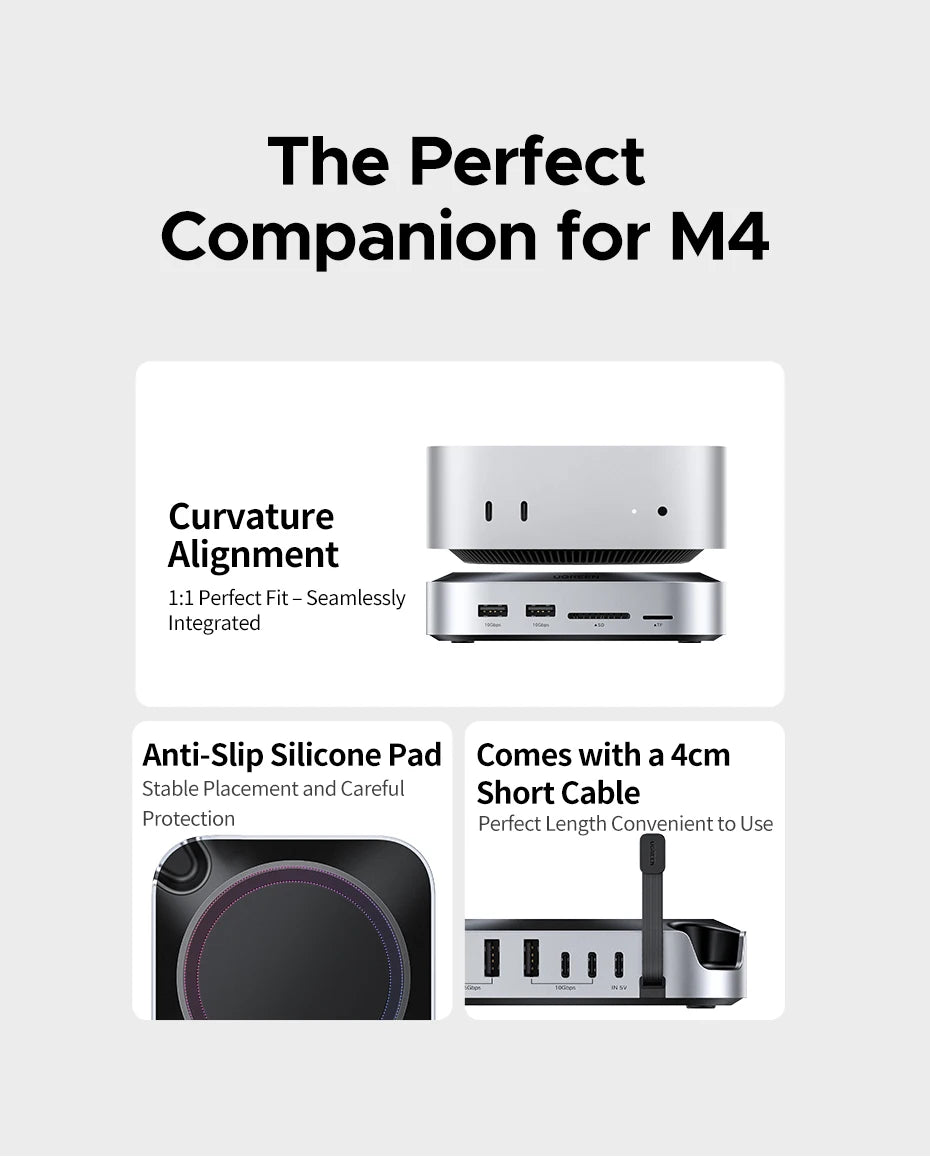 UGREEN USB‑C Docking Station for Mac Mini M4/M4 Pro with M.2 NVMe SSD Enclosure