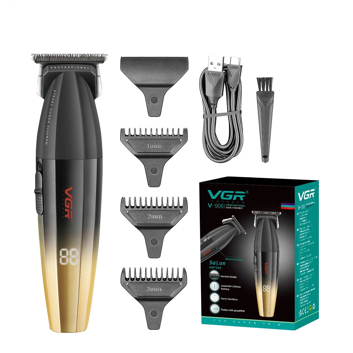 VGR Hair Trimmer Professional Hair Cutting Machine Electric Hair Clipper Shaver Barber Metal Trimmer for Men V-003 V-906 V-308