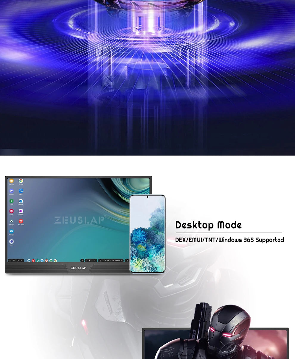 ZEUSLAP 15.6" Portable Touch Monitor | 1080P FHD IPS, USB‑C & HDMI, PS4/Switch/Xbox Compatible