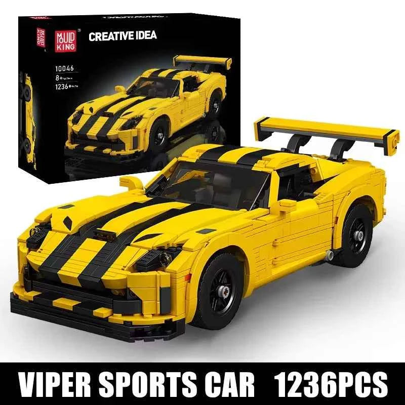 Mould King 10046 Yellow Sport Racing Car — MOC‑120125 Technical Building Block Set - Limetastore