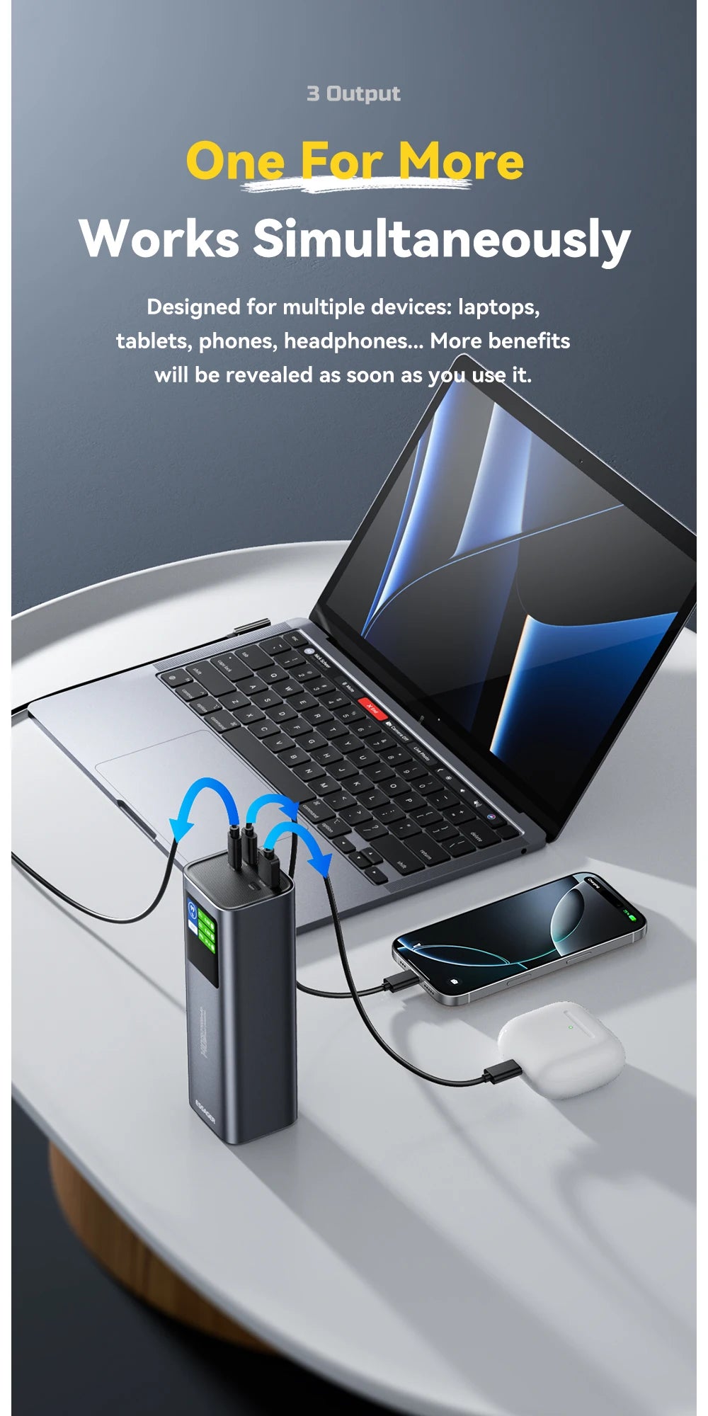 ESSAGER 140W USB-C Power Bank 27000mAh PD3.1 with Digital Display – Super Fast Charging