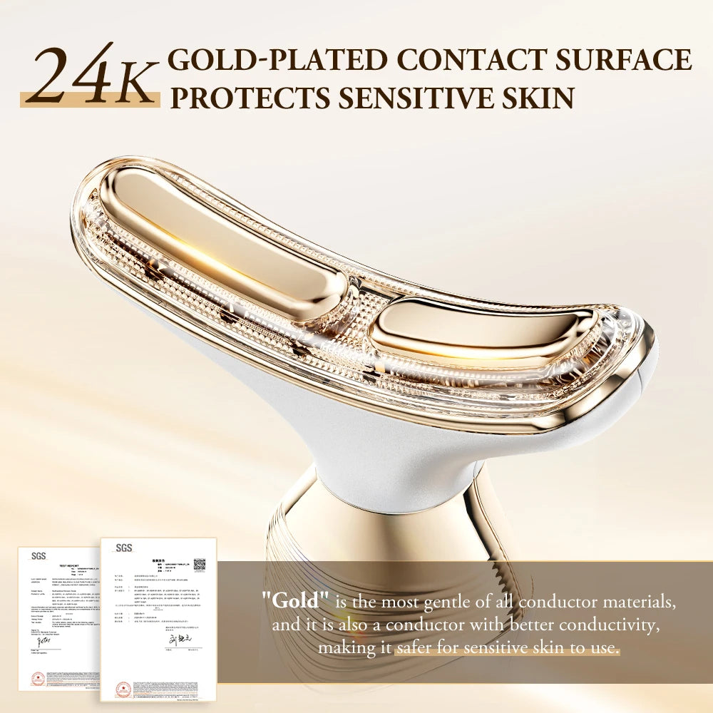 ANLAN Dual‑Polar Neck Device | EMS, 5‑Color Photon, 24K Gold, Anti‑Aging & Lifting