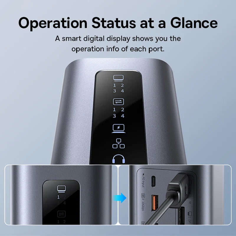 Baseus 11‑in‑1 USB‑C Hub | DP 4K@60Hz, HDMI, Triple Display, RJ45, PD 100W, USB 3.1 Docking Station