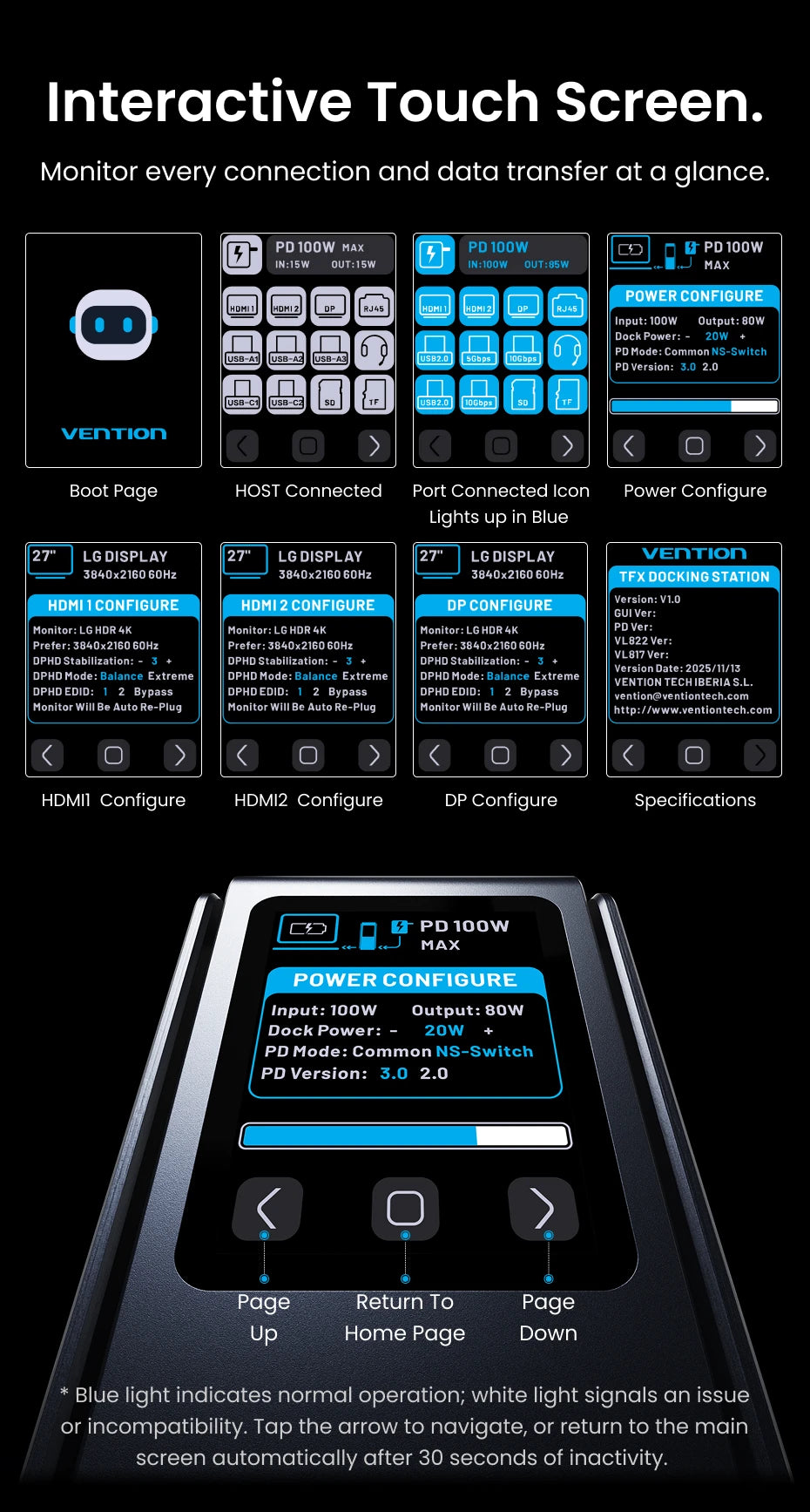 Vention USB‑C 13‑v‑1 Dock | 8K30Hz, MST, Smart Screen, USB 3.2 10Gbps, RJ45 za MacBook in Windows