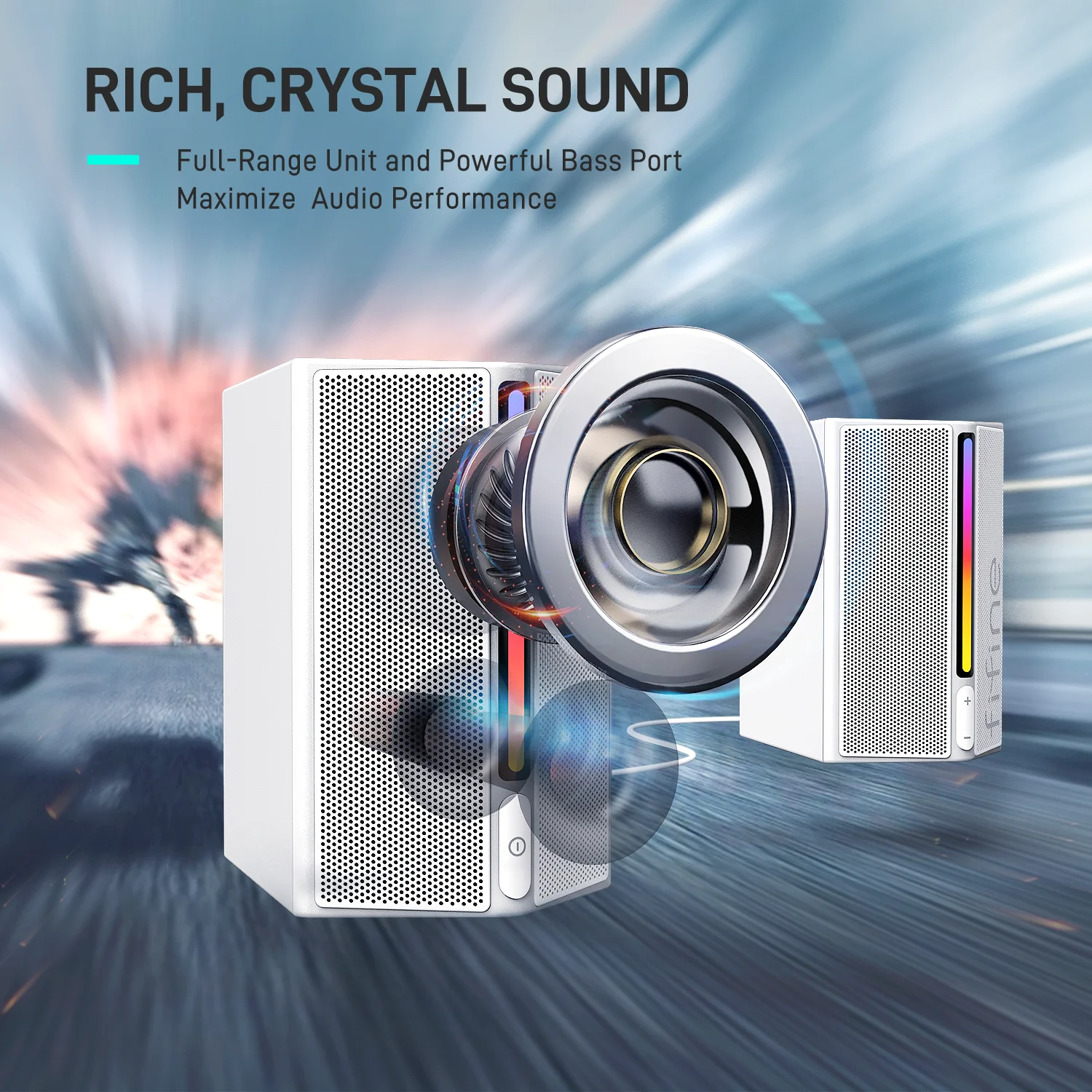 FIFINE A20 RGB Gaming Speakers | Immersive Stereo Desktop Audio
