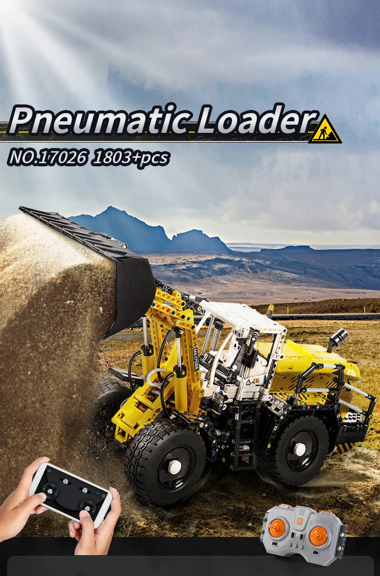 Mould King 17026 RC Pneumatic Loader L550 – Motorized Engineering Truck Building Block Set for Kids & Collectors - Limetastore
