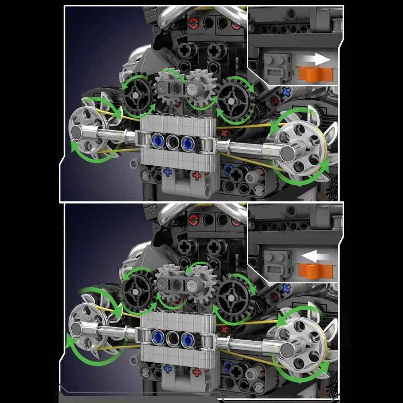 Mould King 10207 Motorized PAG Supercar V12 Engine Building Set - Limetastore