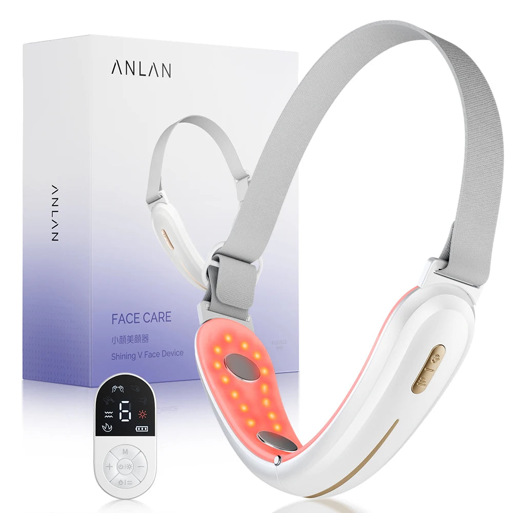ANLAN V‑Face Lifting Device | 4‑Pole EMS, Red/Blue Light, Heat, Slimming