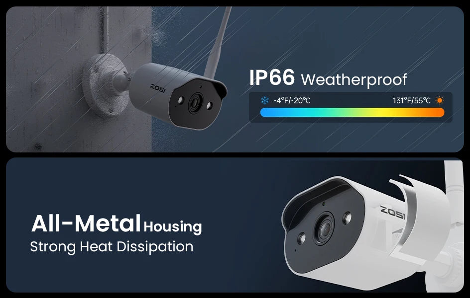ZOSI 2K Wi‑Fi 6 Security Camera System – 3MP Indoor/Outdoor Wireless IP Cameras with 2‑Way Audio