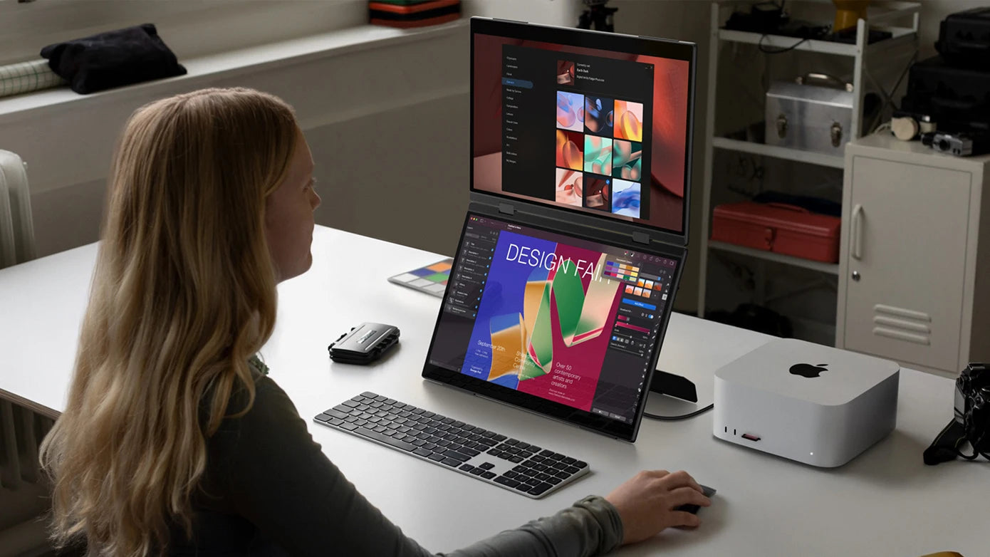UPERFECT Delta Pro Touch 16" 2.5K 1600P Dual Touch Monitor with Touch Pen - Foldable Travel Display for Laptop, PC, Mac, and Windows via USB-C and HDMI - Limetastore