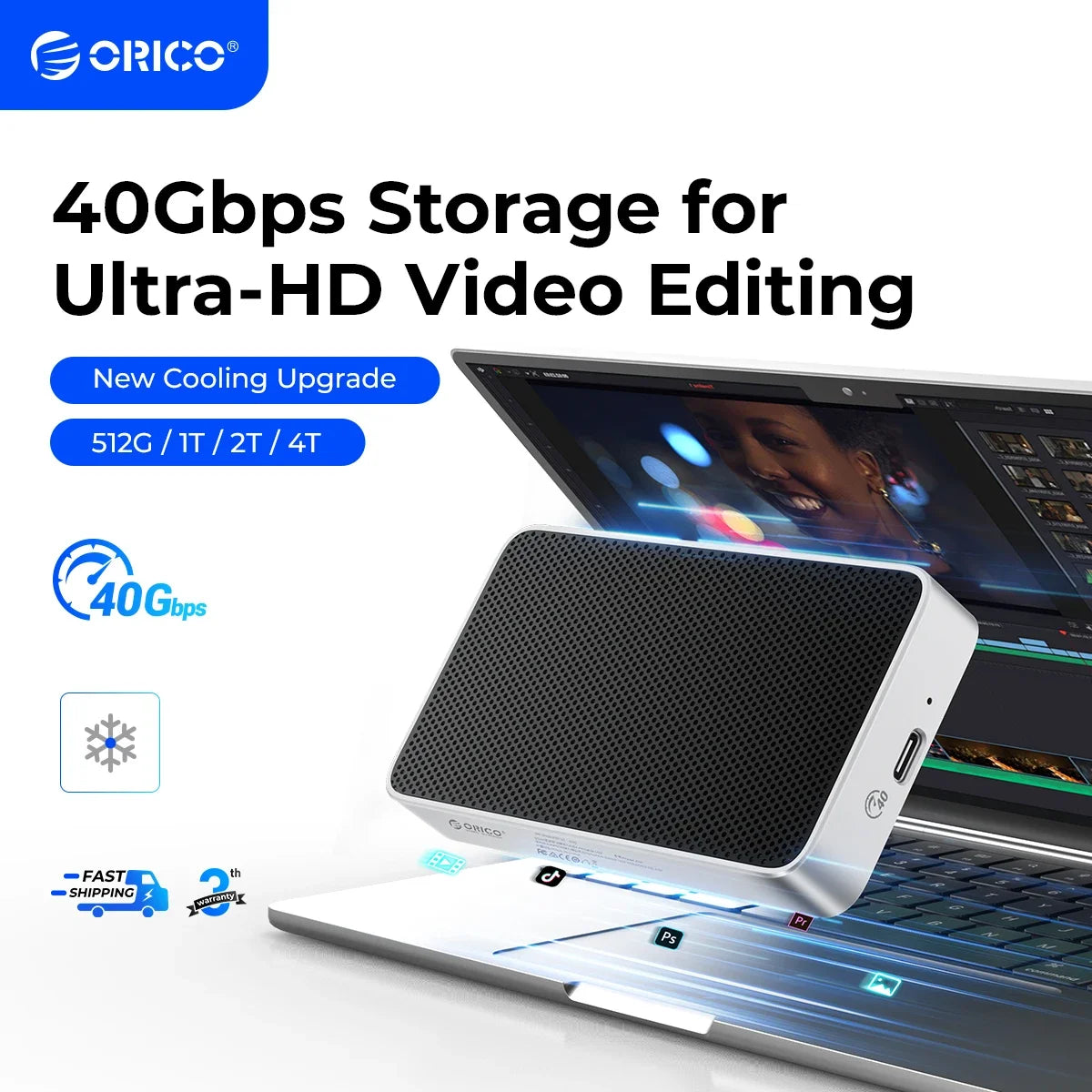 ORICO 40Gbps USB4 prenosni zunanji SSD NVMe – izjemno hiter pogon NVMe PCIe 4.0