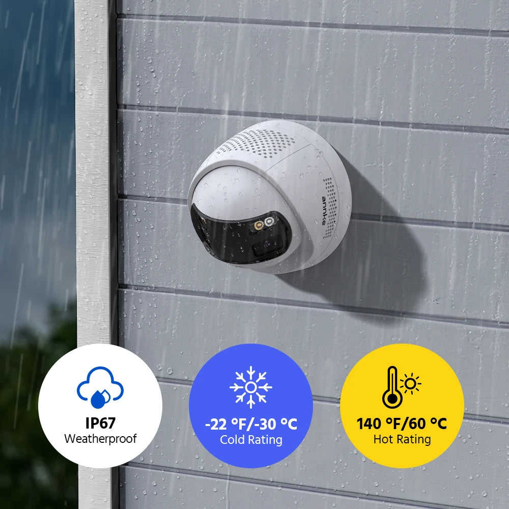 ANNKE 6MP 180° Panoramic Camera | Dual‑Lens, Color Night Vision, AI Detection