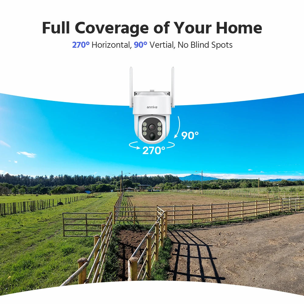 ANNKE 4MP Wireless Battery PT Camera | Color Night Vision, Solar, WiFi
