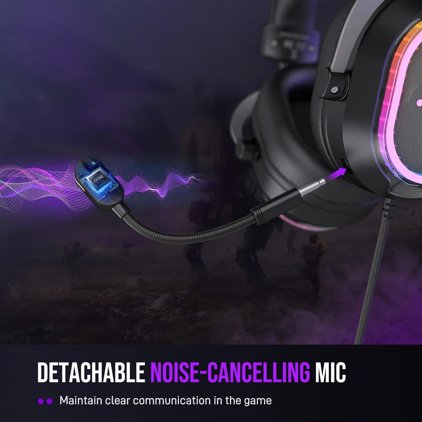 FIFINE H13 RGB Gaming Headset | 7.1 Surround Sound & Dual Sound Card