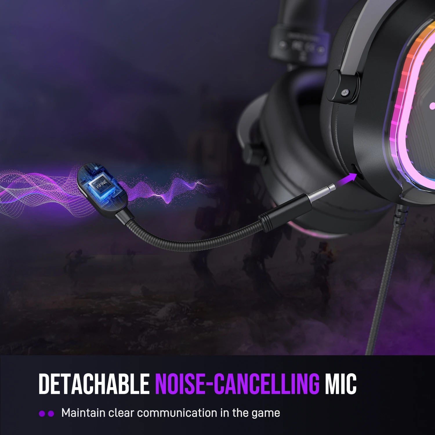 FIFINE H13 RGB Gaming Headset | 7.1 Surround Sound & Dual Sound Card