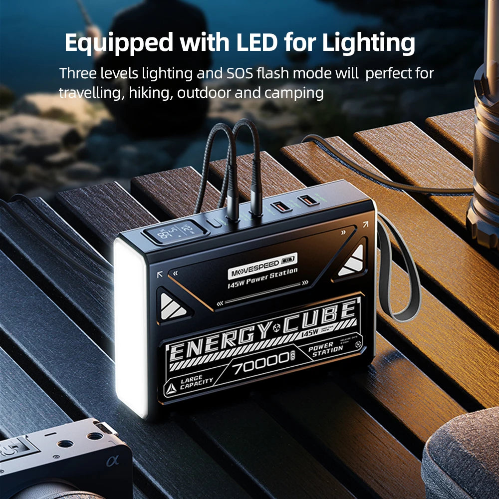 MOVESPEED 140W Power Bank 70000mAh PD3.1 Power Station Camping