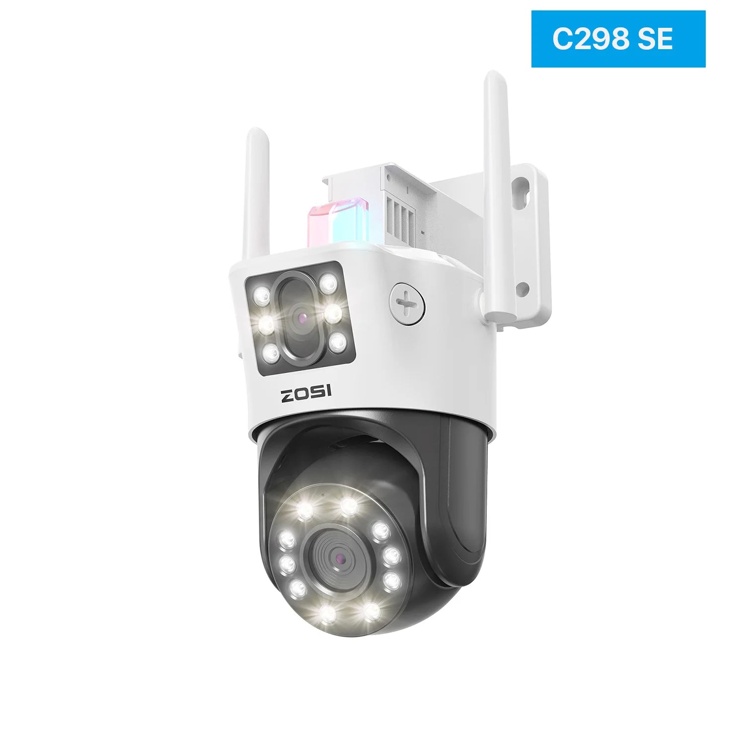 ZOSI C298 Max 4K 8MP Dual‑Lens PTZ Security Camera – 2×4MP Wide‑Angle Outdoor WiFi/Wired Surveillance Cam