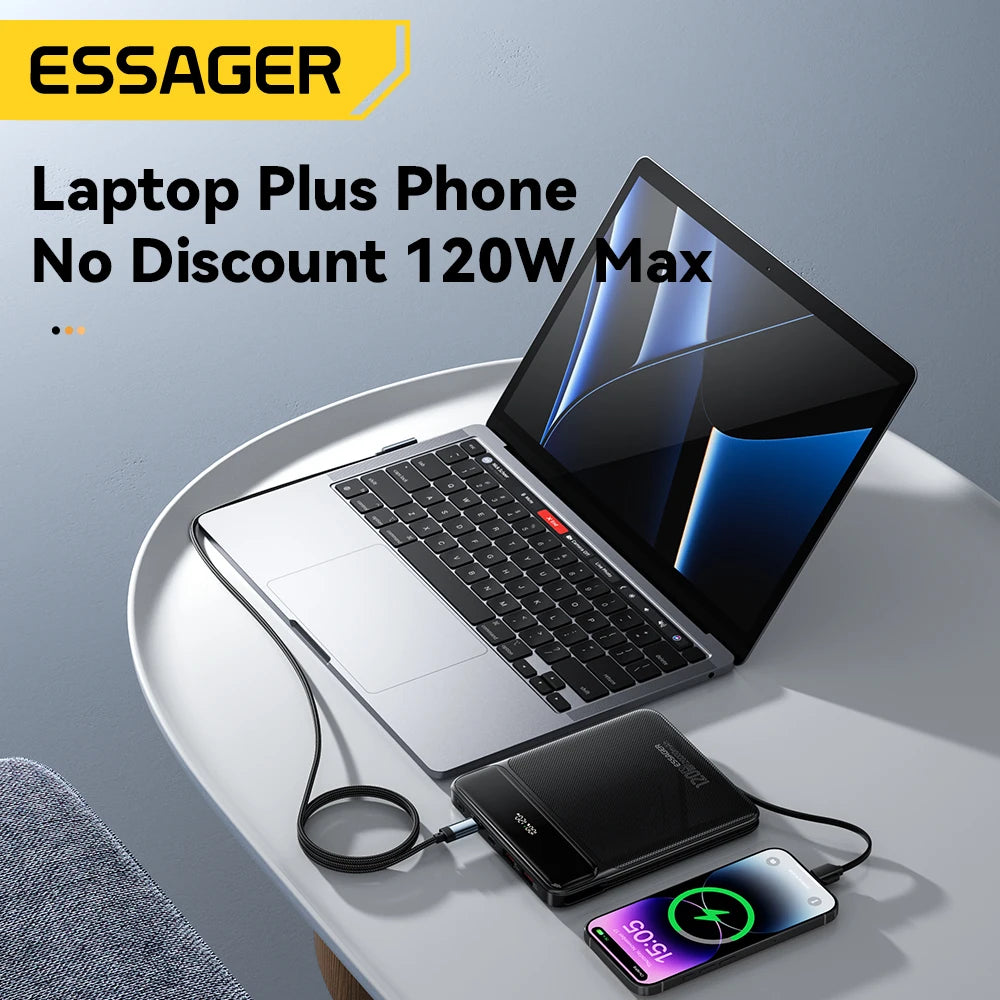 Essager 100W 20000mAh Power Bank – PD Fast Charging Portable External Battery