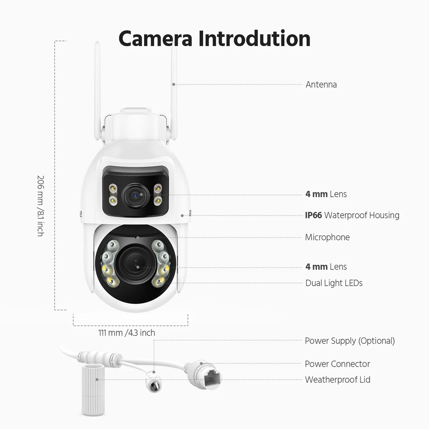 ANNKE WCD1012 10MP Dual‑Lens PTZ Camera | 12× Zoom, AI Tracking, WiFi
