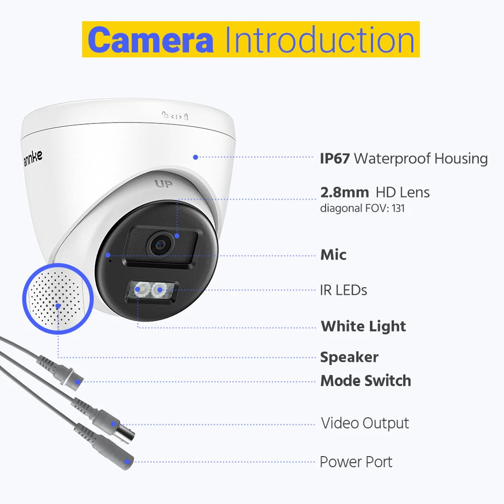 ANNKE 3K CCTV System | 5‑in‑1 8CH DVR, 5MP Dome Cameras, Color Night Vision