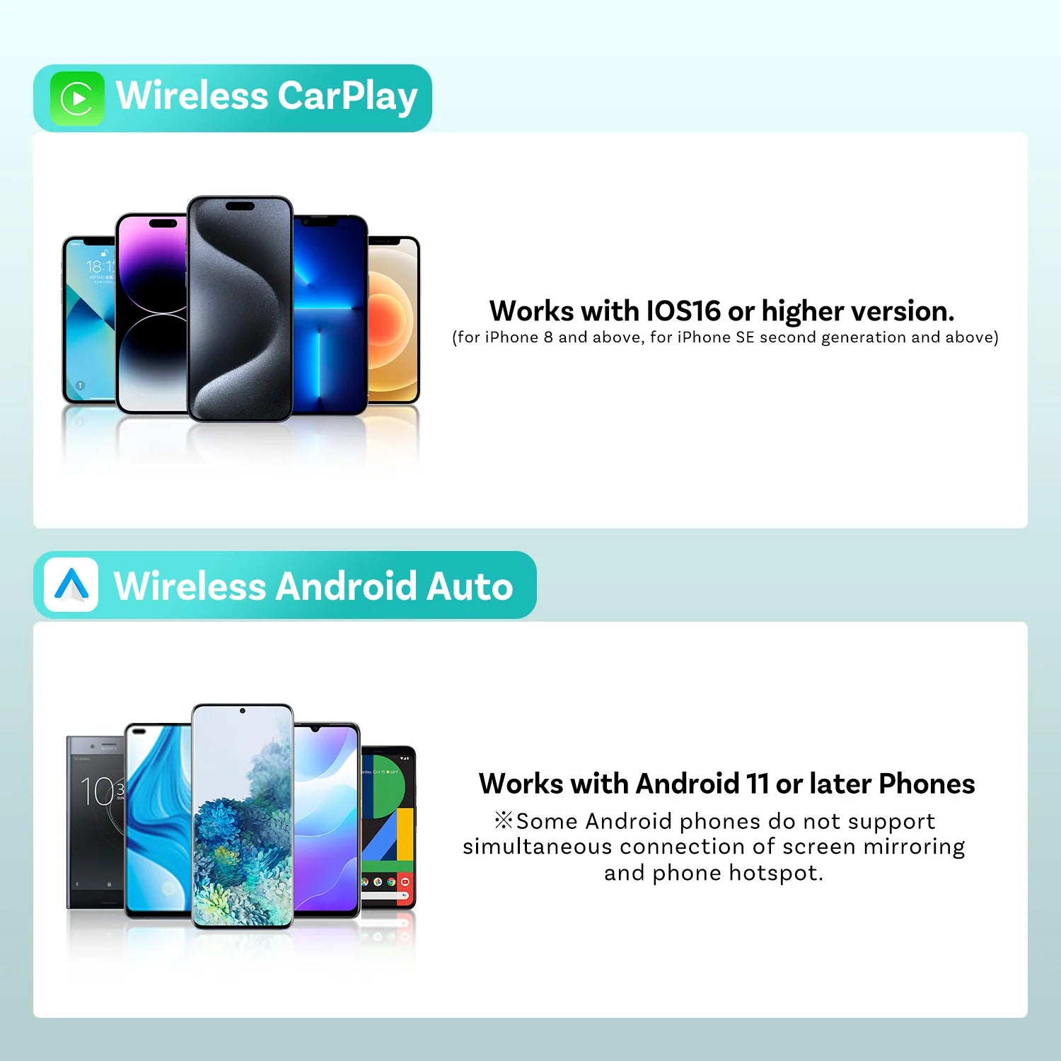 OTTOCAST Express 9" Wireless CarPlay Android Car Display