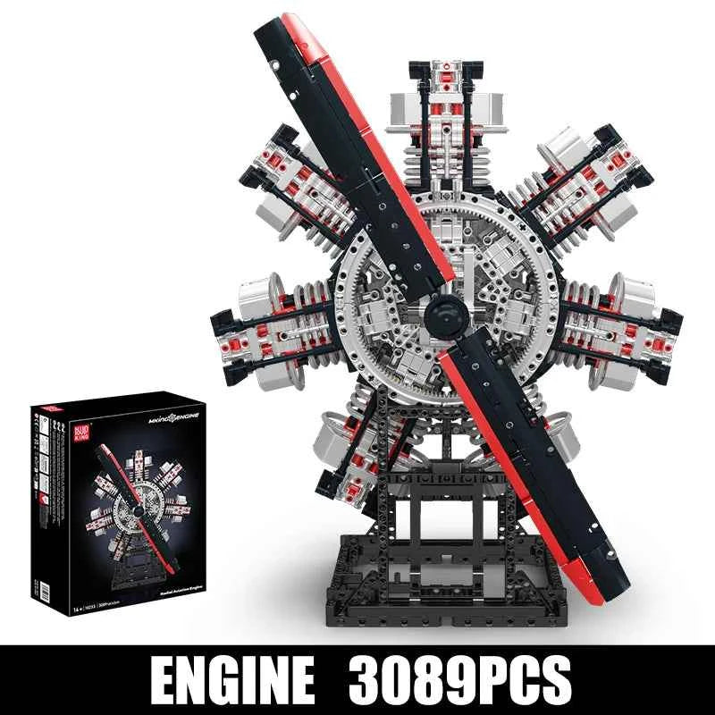 Mould King 10233 Motorized Radial Aviation Engine | 7-Cylinder Aircraft Toy - Limetastore