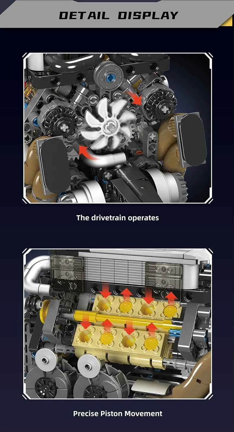 Mould King 10131 W16 Engine Building Block Set | BGT Supercar Part - Limetastore