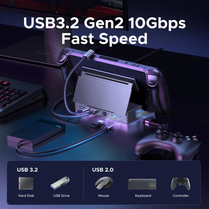 UGREEN 10Gbps Steam Deck Docking Station with 4K120Hz DisplayPort
