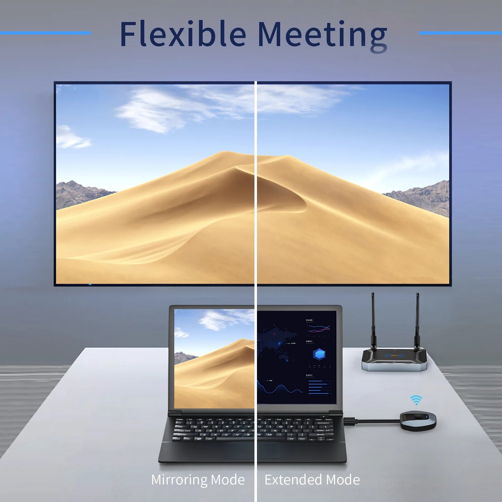 50m 5G Wireless 4K HDMI Transmitter & Receiver | Multi‑Device Mirroring