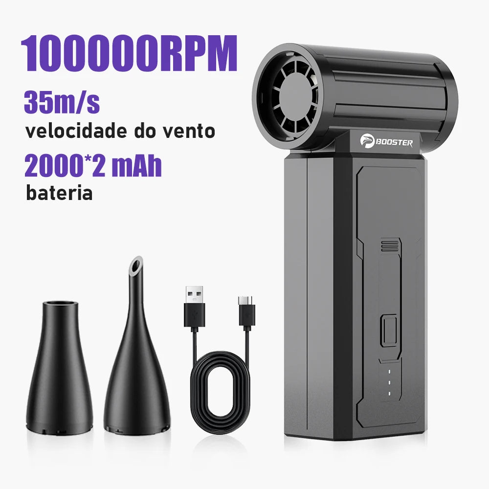 Booster W01 Mini Turbo Fan – 100,000 RPM Brushless Jet Fan | Ultra‑Powerful Handheld Air Blower