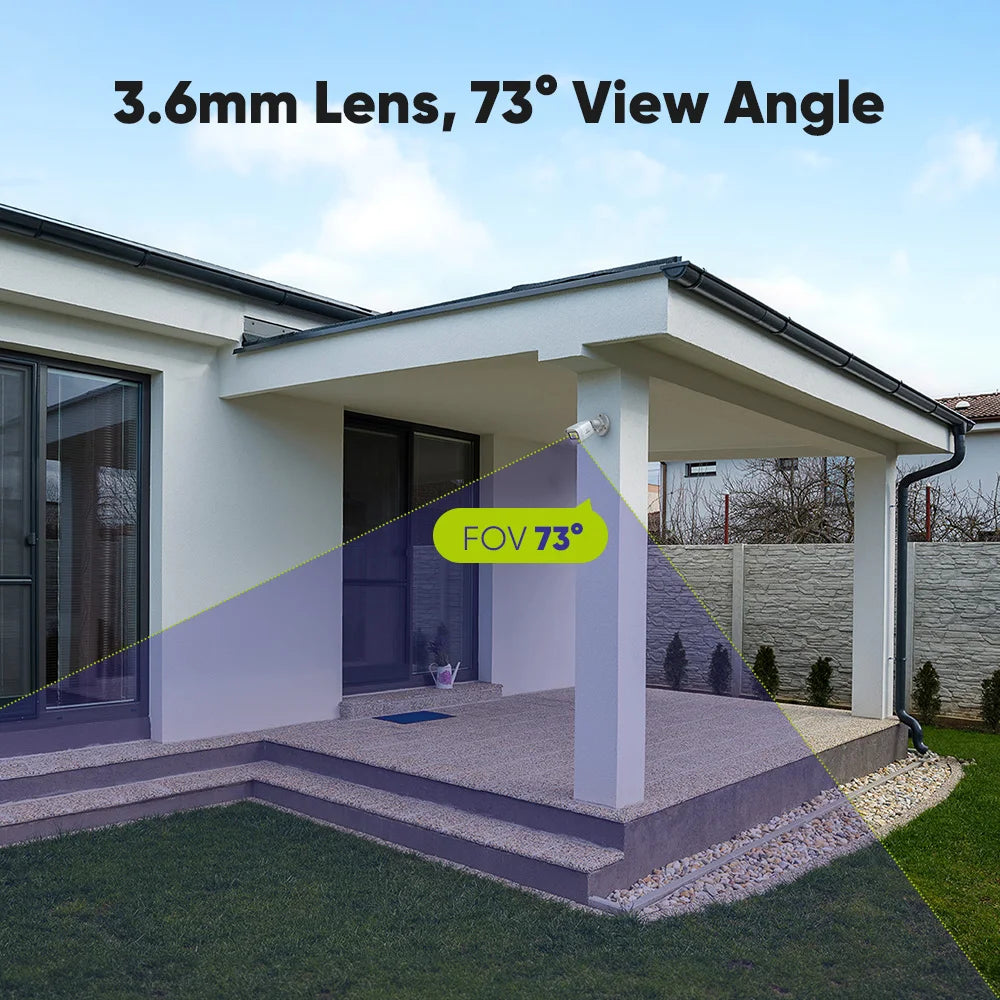 SANNCE 1080P 2MP CCTV Camera | IR‑Cut Night Vision, Audio Recording, Waterproof Housing (White)