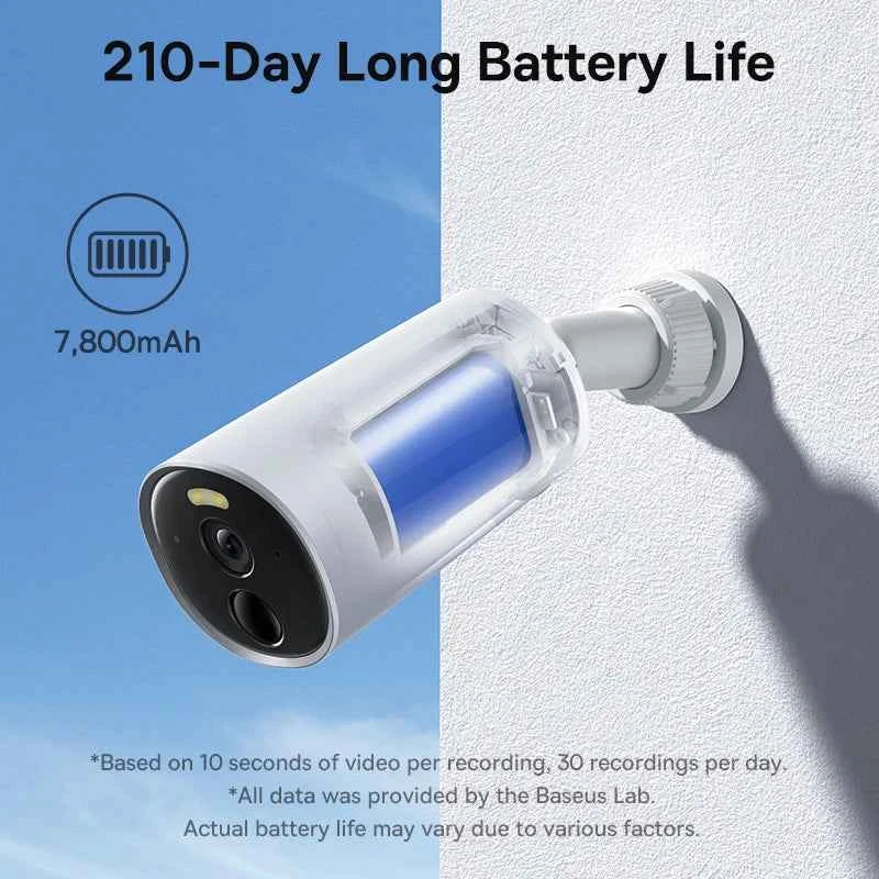 Baseus Security B1 Outdoor Camera 2K Wireless Wifi Camera Security Protection System 24/7 Recording Built-in 8GB Local Storage - Limetastore
