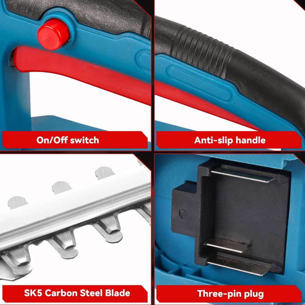 ONEVAN 3000W Electric Hedge Trimmer 20000RPM Lawn Mower Garden Landscaping Hedge Trimmer Pruner Lithium-Ion Battery Power Tool