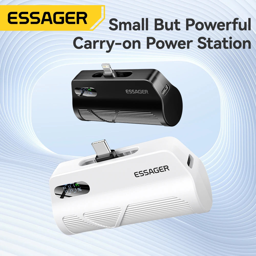 ESSAGER Mini Capsule Power Bank 5000mAh 20W PD Fast Charging