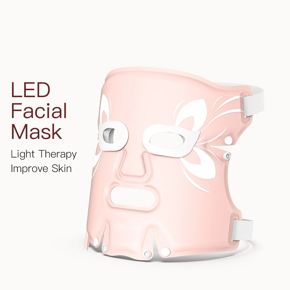ANLAN LED Facial Mask - 5 Color Silicone Waterproof Thermotherapy for Anti-Aging, Skin Rejuvenation, and Brightening - Limetastore